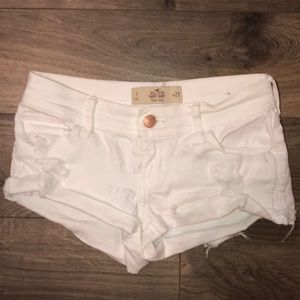 Hollister white short shorts